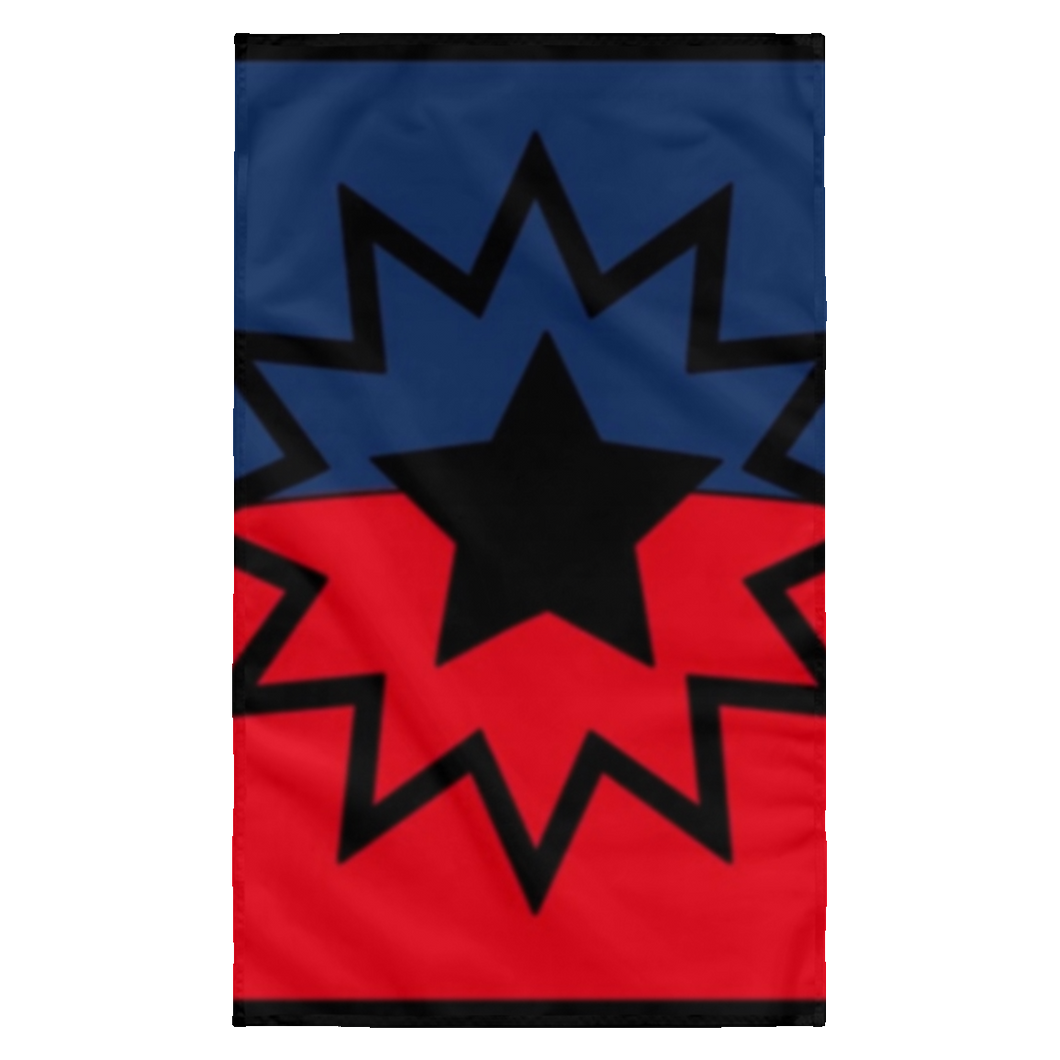 Black State Of America Sublimated Wall Flag